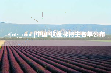 永春中国9枚金牌得主名单公布