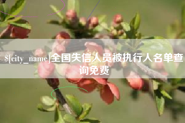 永春全国失信人员被执行人名单查询免费