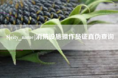 永春消防设施操作员证真伪查询