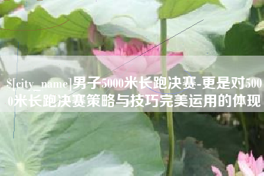 永春男子5000米长跑决赛-更是对5000米长跑决赛策略与技巧完美运用的体现
