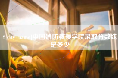 永春中国消防救援学院录取分数线是多少