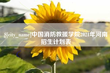 永春中国消防救援学院2021年河南招生计划表